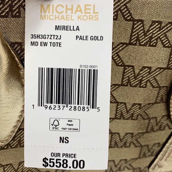 Michael Kors Medium Mirella EW Tote Bag Crossbody Shoulder Handbag PALE GOLD - Picture 16 of 16